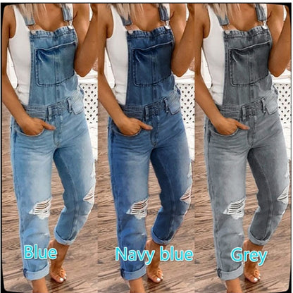Distressed overalls washed slim fit