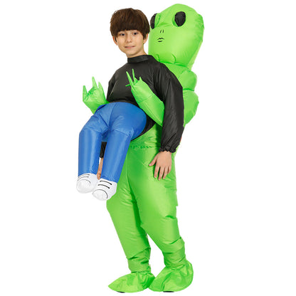 Halloween Costume Brown Tyrannosaurus Rex Dinosaur Inflatable Costume Green Alien Inflatable Costume Party Funny Playsuit